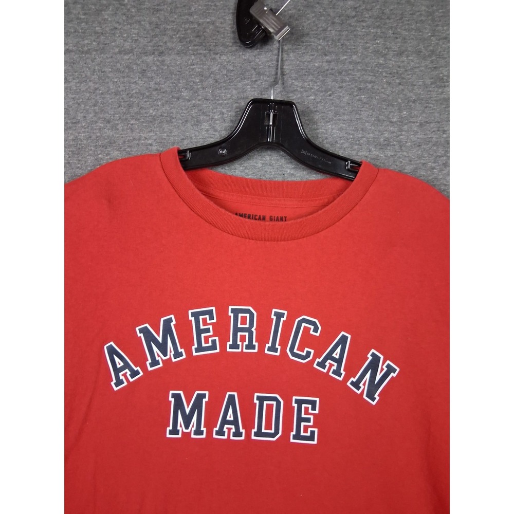 American Giant Mens Shirt XL Red‎ American Made Tee Short Sleeve Casual USA